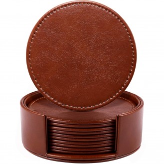 Leather Drink Coasters Set