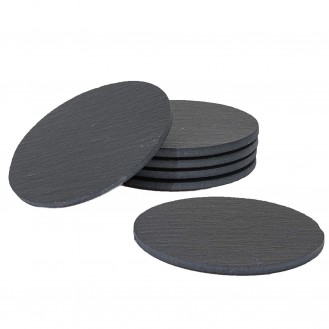 Round Black Coasters Set